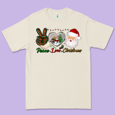 Peace Love Christmas Premium Tee Designed By Bundleandbundleshop