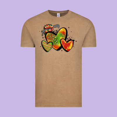 Juneteenth Hearts Vintage Tee Designed By Maliassmallbusiness