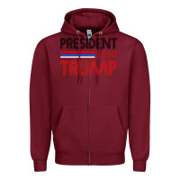 Burgundy President 2020 Trump Zipper Hoodie - Bettercallsaul
