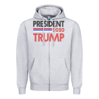 Heather Grey President 2020 Trump Zipper Hoodie - Bettercallsaul