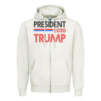 Oatmeal Heather President 2020 Trump Zipper Hoodie - Bettercallsaul