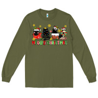 Army Green meowy christmas cats Long Sleeve Tee - MaliasSmallBusiness
