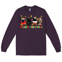 Plum meowy christmas cats Long Sleeve Tee - MaliasSmallBusiness
