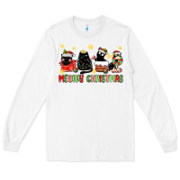 White meowy christmas cats Long Sleeve Tee - MaliasSmallBusiness
