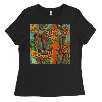 Black western boots and sunflowers seamless pattern Ladies Tee - HRA Design Shop