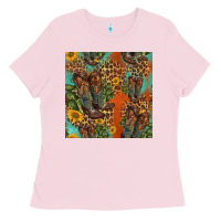 Bubblegum Pink western boots and sunflowers seamless pattern Ladies Tee - HRA Design Shop