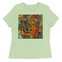 Matcha western boots and sunflowers seamless pattern Ladies Tee - HRA Design Shop