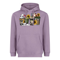 Lavender Cowhide coffee cups Heavyweight Hoodie - HowdyJamesFarm