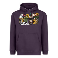 Plum Cowhide coffee cups Heavyweight Hoodie - HowdyJamesFarm