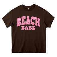 Chocolate Brown beach babe Heavy Core Tee - JahusDesignShop