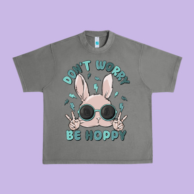 Don't Worry Be Hoppy Urban Heavy Tee Designed By Maliassmallbusiness