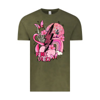 Vintage Olive pink vibes Vintage Tee - MaliasSmallBusiness