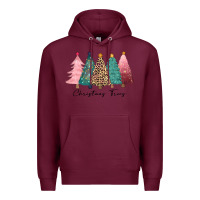 Burgundy christmas trees Premium Hoodie - CowGirlArtShop