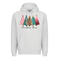 Dove Grey christmas trees Premium Hoodie - CowGirlArtShop