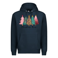 Navy christmas trees Premium Hoodie - CowGirlArtShop