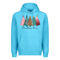 Ocean Blue christmas trees Premium Hoodie - CowGirlArtShop