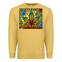 Antique Gold stained glass weed Premium Sweatshirt - TumblerDesignByShophia