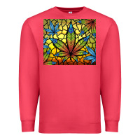Cardinal stained glass weed Premium Sweatshirt - TumblerDesignByShophia
