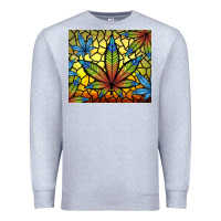 Heather Grey stained glass weed Premium Sweatshirt - TumblerDesignByShophia