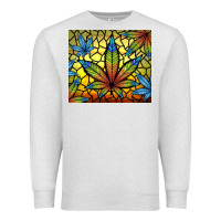 Oatmeal Heather stained glass weed Premium Sweatshirt - TumblerDesignByShophia