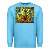 Ocean Blue stained glass weed Premium Sweatshirt - TumblerDesignByShophia