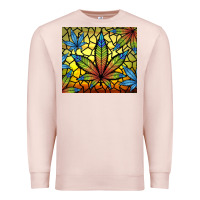 Pale Pink stained glass weed Premium Sweatshirt - TumblerDesignByShophia