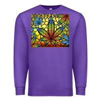Purple stained glass weed Premium Sweatshirt - TumblerDesignByShophia