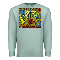 Seafoam stained glass weed Premium Sweatshirt - TumblerDesignByShophia