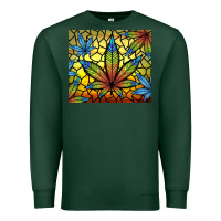Sports Green stained glass weed Premium Sweatshirt - TumblerDesignByShophia