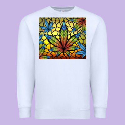 Stained Glass Weed Premium Sweatshirt Designed By Tumblerdesignbyshophia