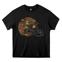 Black American football helmet Heavy Core Tee - BarkalooDesign