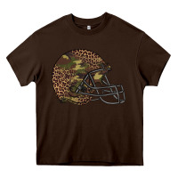 Chocolate Brown American football helmet Heavy Core Tee - BarkalooDesign
