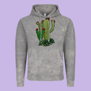 Cactus Vintage Hoodie Designed By Jasminsmagicworld