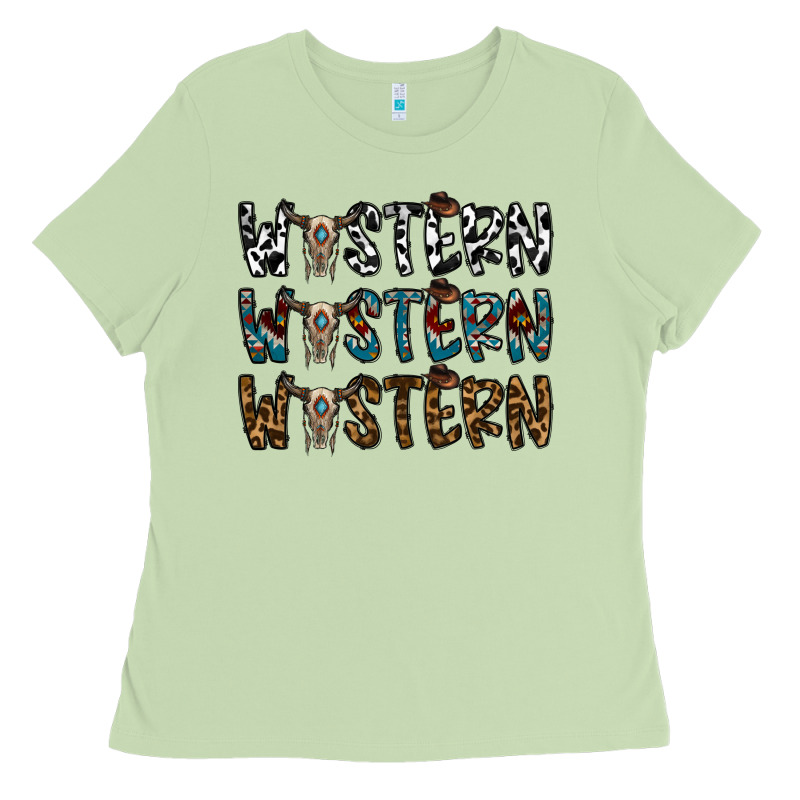 Western Western Western Ladies Tee by CowhideDigitalArt | Teevron