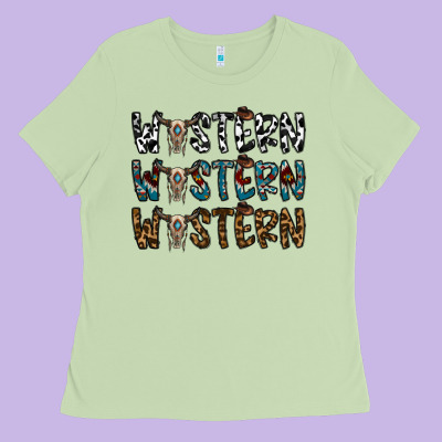 Western Western Western Ladies Tee Designed By Cowhidedigitalart