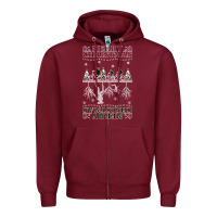 Burgundy Merry Christmas Zipper Hoodie - Bettercallsaul