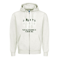 Oatmeal Heather Merry Christmas Zipper Hoodie - Bettercallsaul