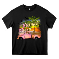 Black sunset chaser Heavy Core Tee - JahusDesignShop