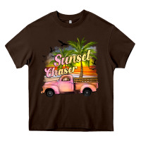 Chocolate Brown sunset chaser Heavy Core Tee - JahusDesignShop