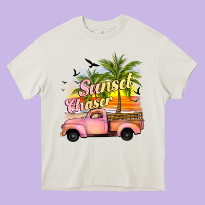 Sunset Chaser Heavy Core Tee Designed By Jahusdesignshop