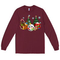 Burgundy christmas Long Sleeve Tee - MaliasSmallBusiness