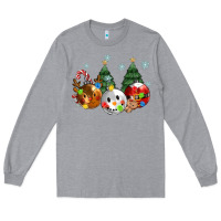 Heather Grey christmas Long Sleeve Tee - MaliasSmallBusiness