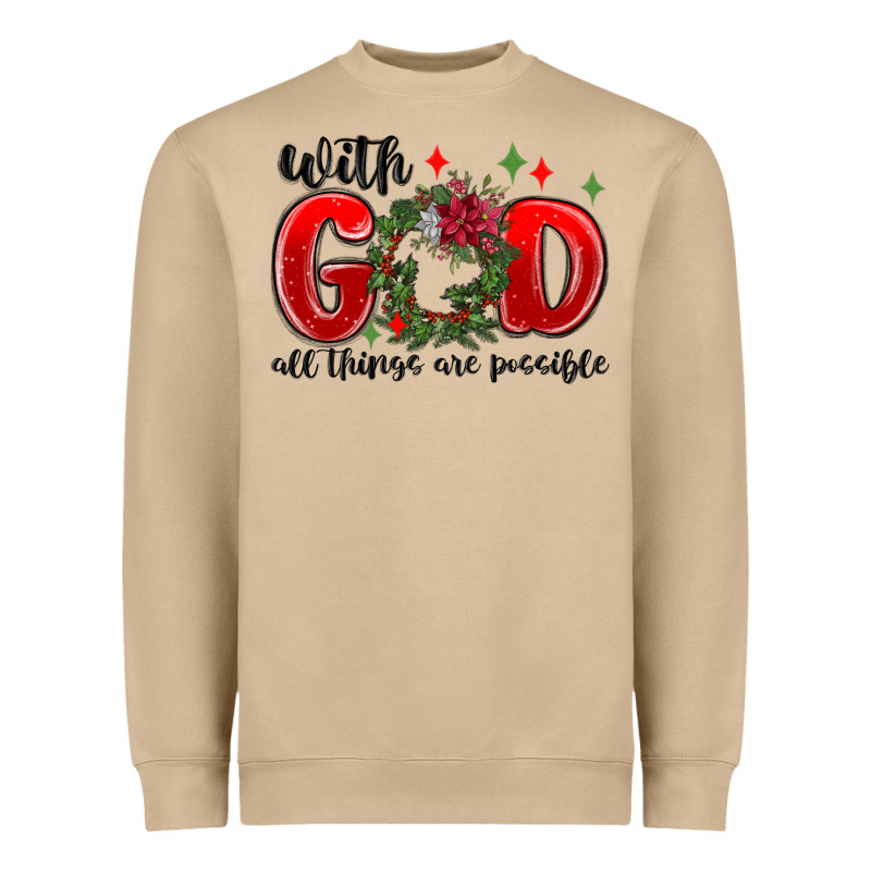 With God All Things Are Possible Heavyweight Sweatshirt by MaliasSmallBusiness | Teevron
