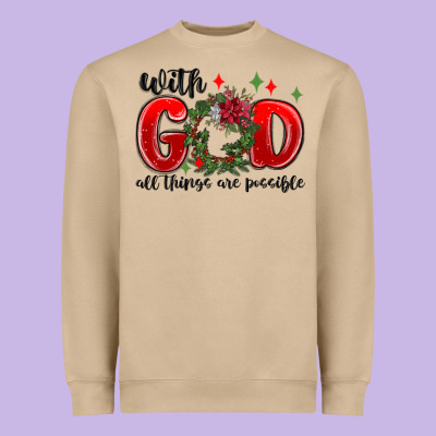 With God All Things Are Possible Heavyweight Sweatshirt Designed By Maliassmallbusiness