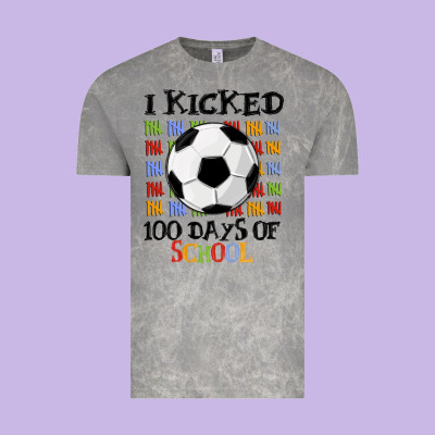 I Kicked 100 Days Of School Vintage Tee Designed By Maliassmallbusiness