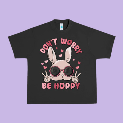 Don't Worry Be Hoppy Urban Heavy Tee Designed By Maliassmallbusiness