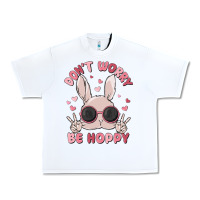 White don't worry be hoppy Urban Heavy Tee - MaliasSmallBusiness