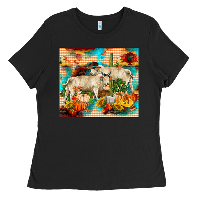 Fall Charolais Bulls Ladies Tee by RanaPortraitStore | Teevron