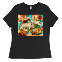Black fall charolais bulls Ladies Tee - RanaPortraitStore
