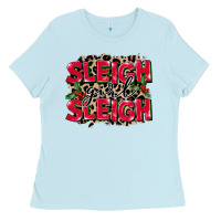 Baby Blue Sleigh Girl Sleigh Ladies Tee - FaDigitalArtStudio